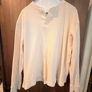 Old Navy Cream Waffle Knit Henley